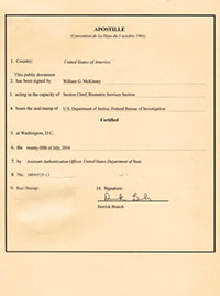 Federal Apostille Certification